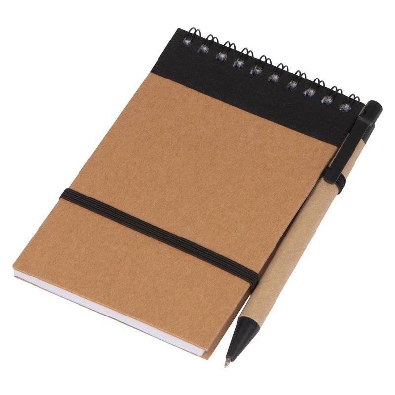 Poznámkový blok s perem, černý Poznámkový blok s perem, černý