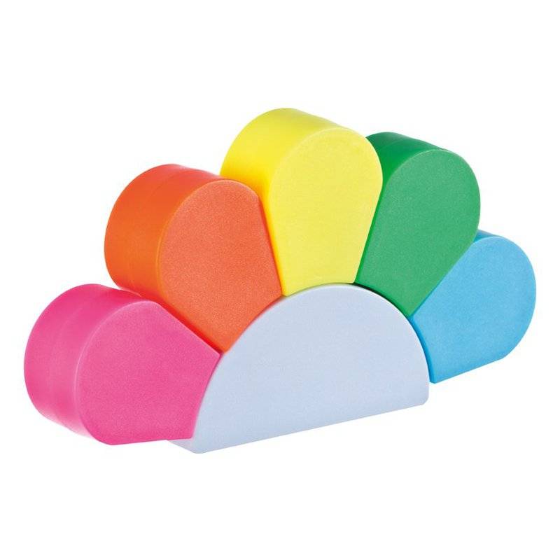 Sada zvýrazňovačů 5 ks, tvar květu, bílá Sada zvýrazňovačů 5 ks, tvar květu, bílá