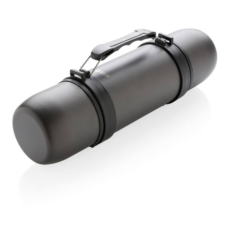 Swiss Peak vakuová termoska s 2 šálky, šedá Swiss Peak vakuová termoska s 2 šálky, šedá