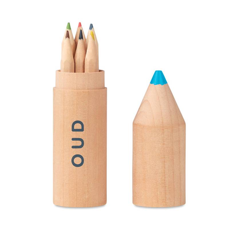 6 pastelek v dřevěné krabičce ve tvaru pastelky 6 pastelek v dřevěné krabičce ve tvaru pastelky