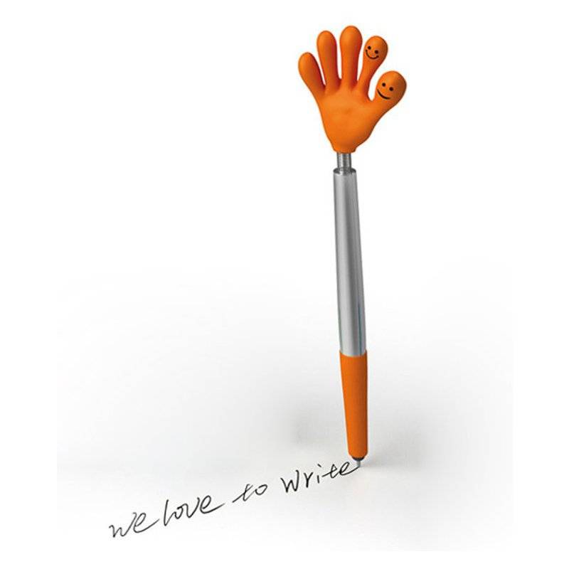 Guľočkové pero Fun Hands modrá náplň,oranžová