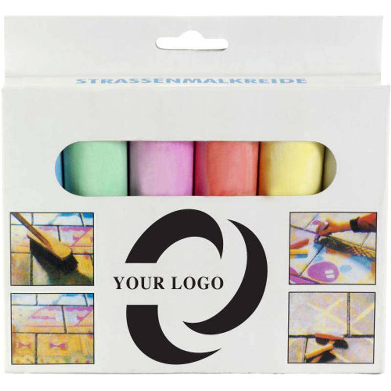 Barevné křídy 6 ks, papírová krabička Barevné křídy 6 ks, papírová krabička