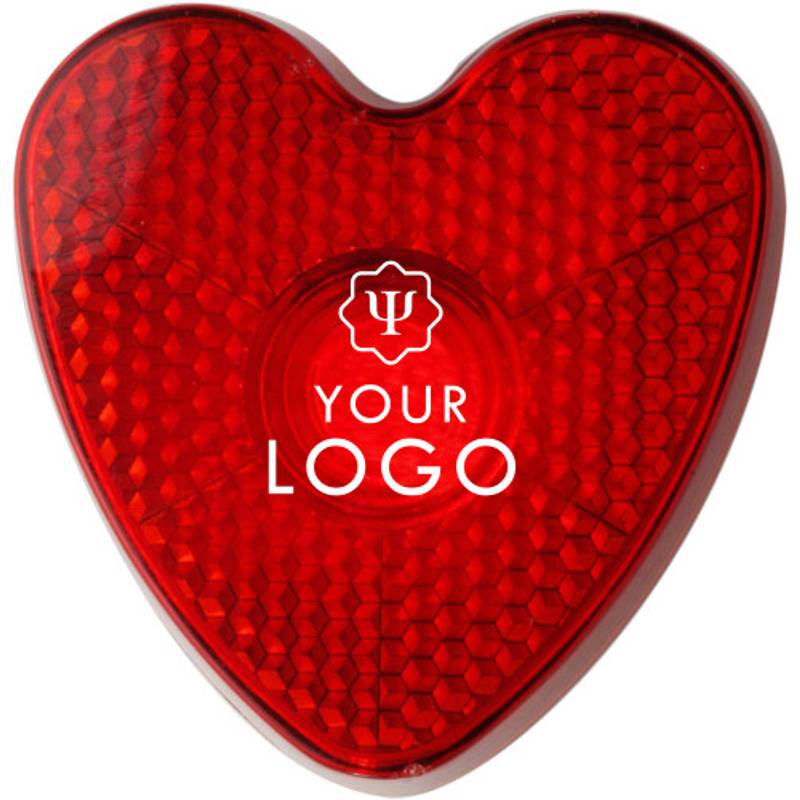 Bezpečnostní světlo s klipem ve tvaru srdce, červená Bezpečnostní světlo s klipem ve tvaru srdce, červená