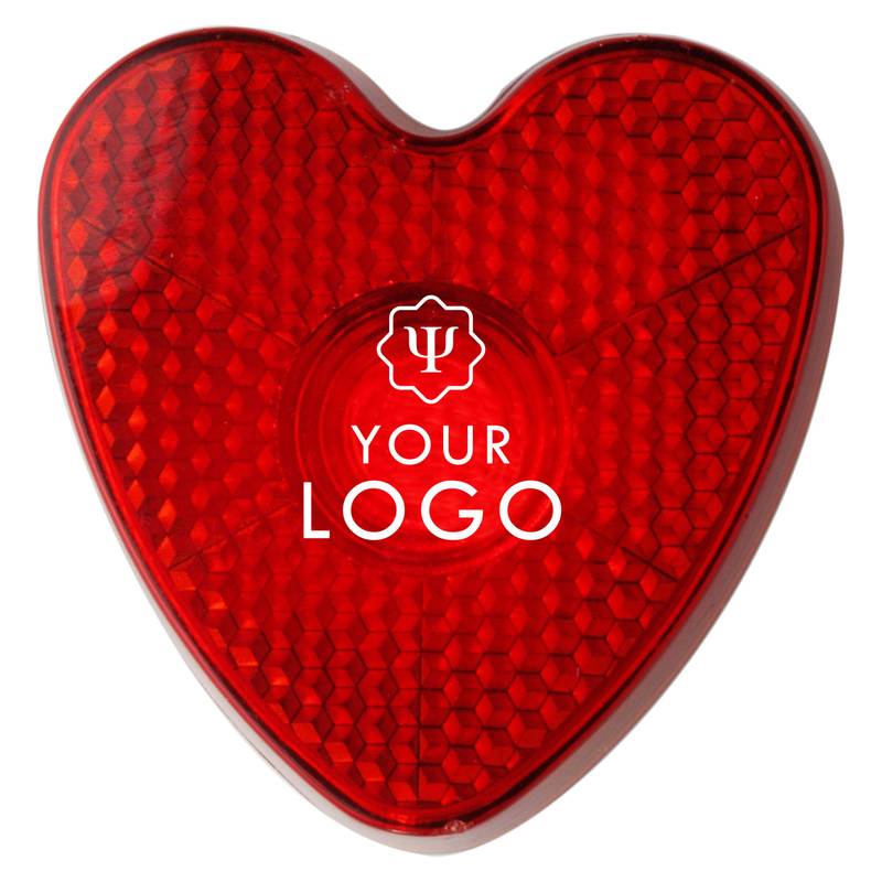 Bezpečnostní světlo s klipem ve tvaru srdce, červená Bezpečnostní světlo s klipem ve tvaru srdce, červená