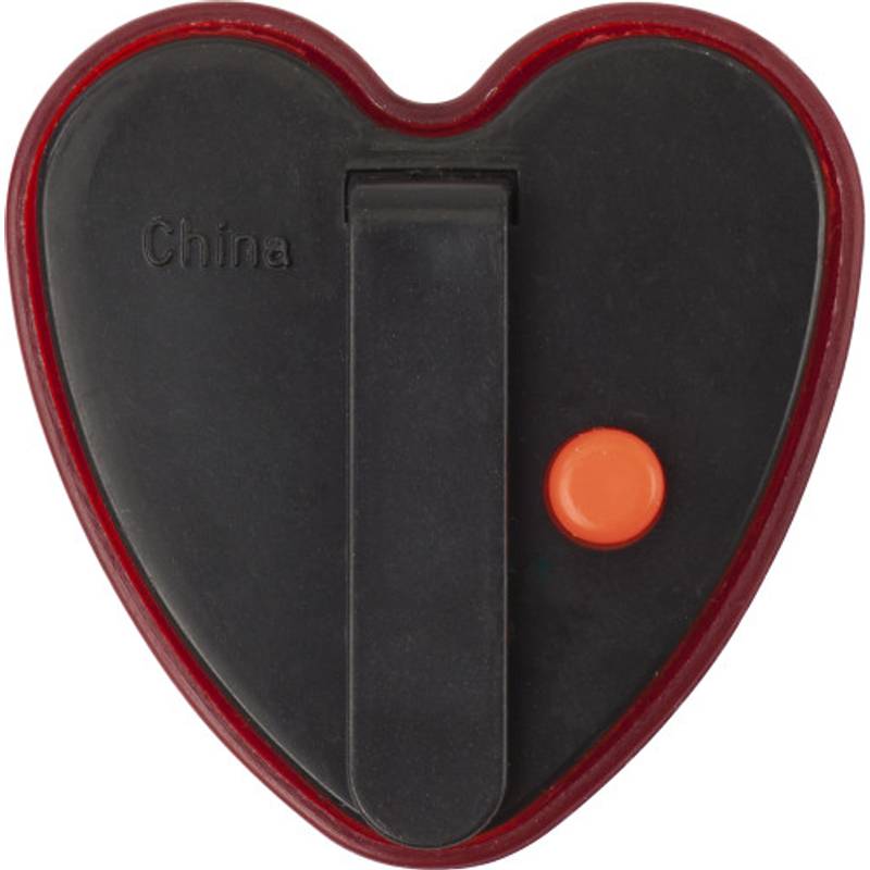 Bezpečnostní světlo s klipem ve tvaru srdce, červená Bezpečnostní světlo s klipem ve tvaru srdce, červená