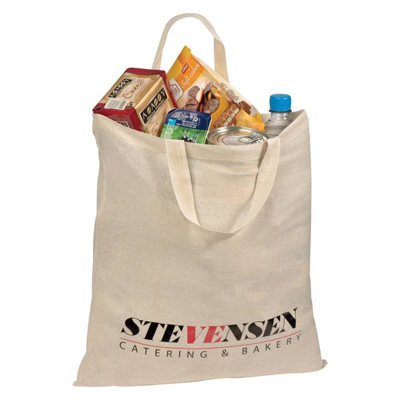 Bavlněná nákupní taška s krátkými držadly, přírodní Bavlněná nákupní taška s krátkými držadly, přírodní