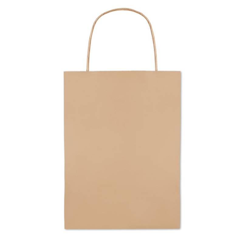 Malá papierová darčeková taška, 16 x 10 x 23 cm, hnedá