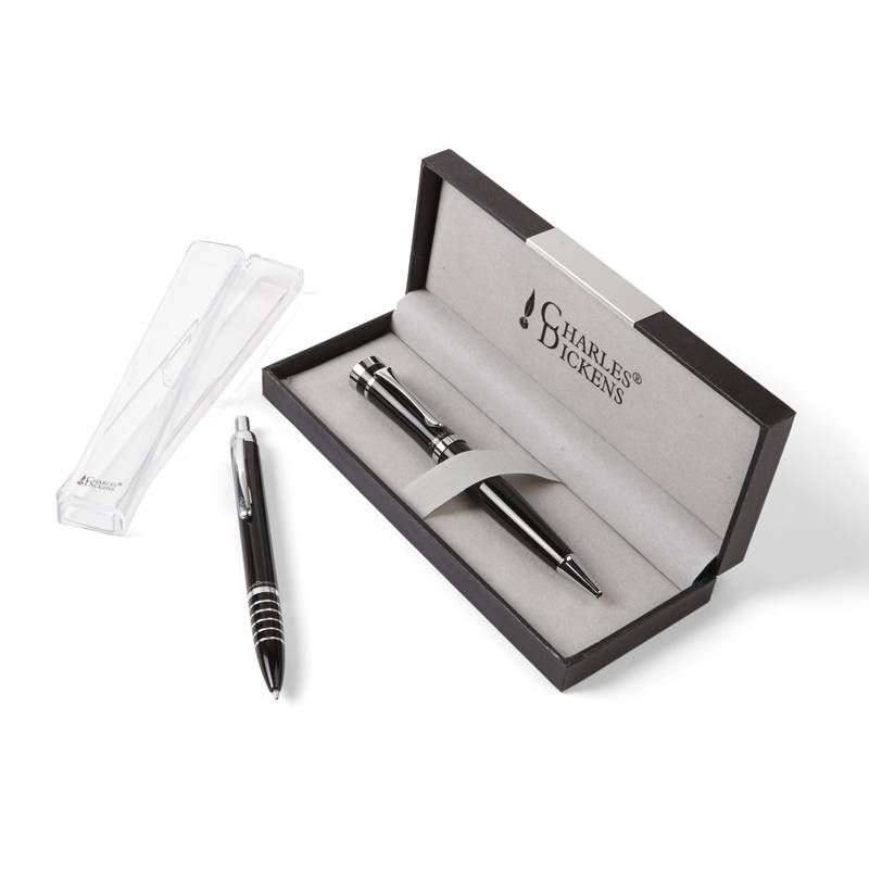 ROCHESTER kovové guľôčkové pero značky CHARLES DICKENS, čierna ROCHESTER kovové guľôčkové pero značky CHARLES DICKENS, čierna
