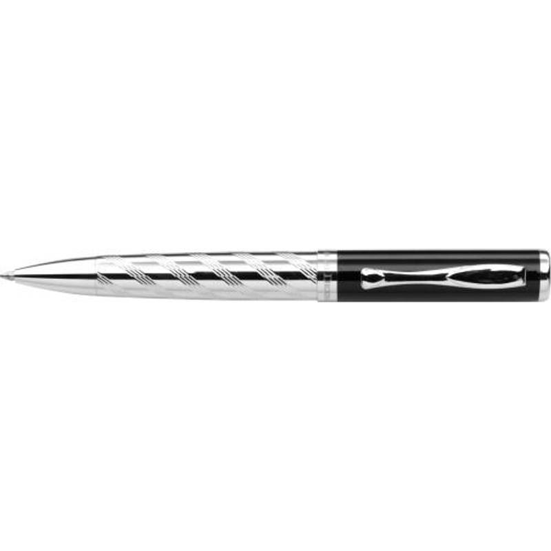 LISKET kovové kuličkové pero zn.CHARLES DICKENS, černá náplň, stříbrné