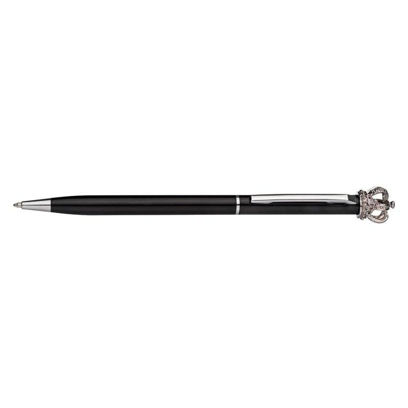 Guľôčkové pero s kryštálom Swarowski, čierna