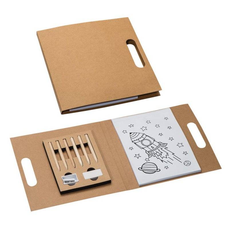 Omaľovánka so 6 pastelkami, gumou a strúhadlom Omaľovánka so 6 pastelkami, gumou a strúhadlom