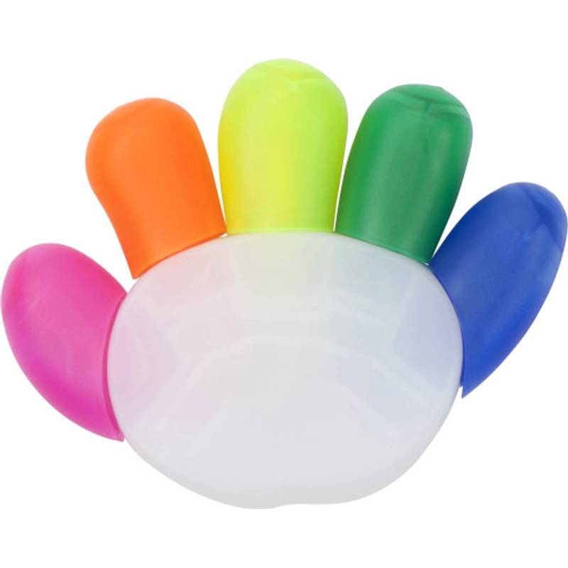 Zvýrazňovač ve tvaru ruky, 5 barev