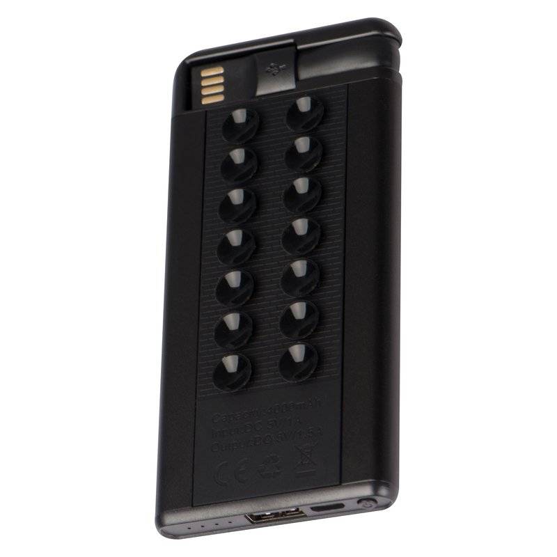 MINA kovová powerbanka 4000 mAh s prísavkou na telefón, čierna MINA kovová powerbanka 4000 mAh s prísavkou na telefón, čierna