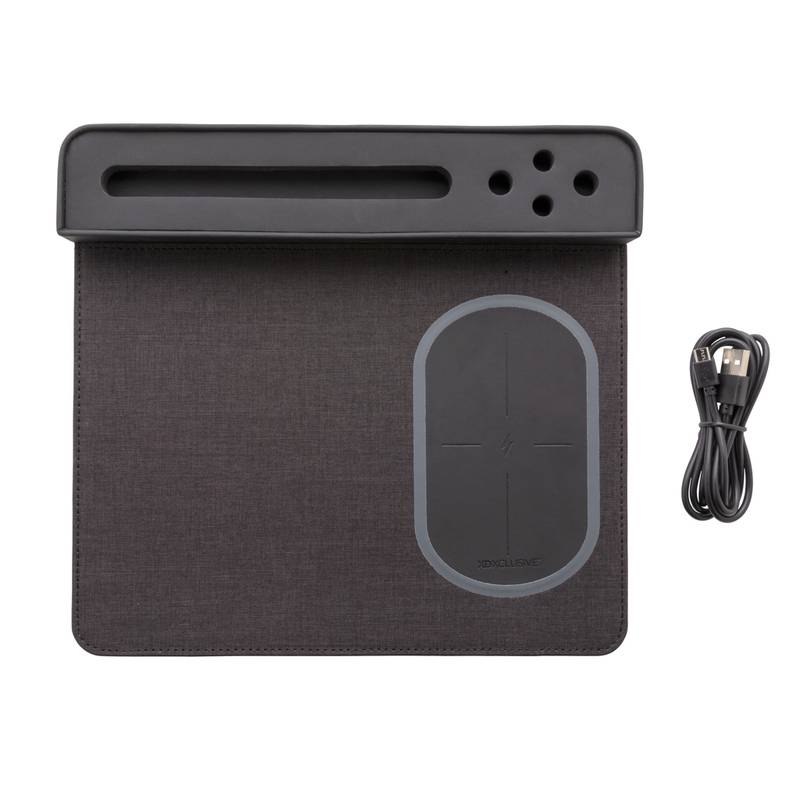 Air podložka pod myš s bezdrôtovým nabíjaním a USB, čierna