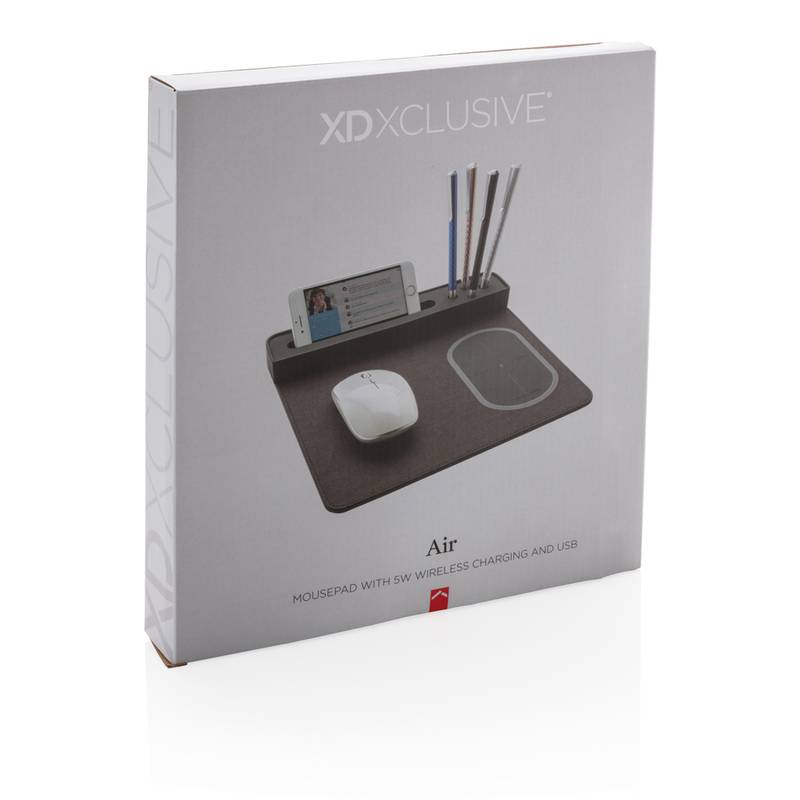 Air podložka pod myš s bezdrôtovým nabíjaním a USB, čierna Air podložka pod myš s bezdrôtovým nabíjaním a USB, čierna