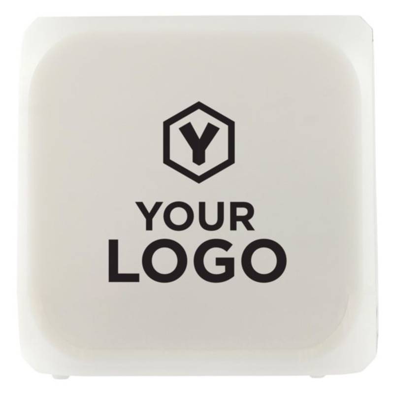 Budík ve tvaru kostky, mění barvu, bílá Budík ve tvaru kostky, mění barvu, bílá