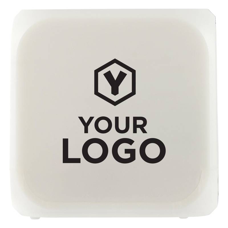 Budík ve tvaru kostky, mění barvu, bílá Budík ve tvaru kostky, mění barvu, bílá