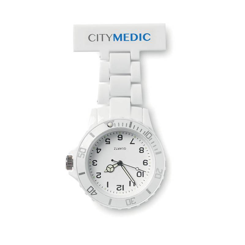 Analógové hodinky pre zdravotné sestry, biela