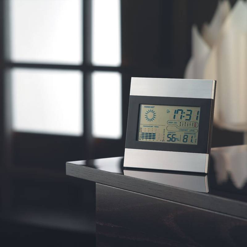 Meteostanice, stříbrná matná Meteostanice, stříbrná matná