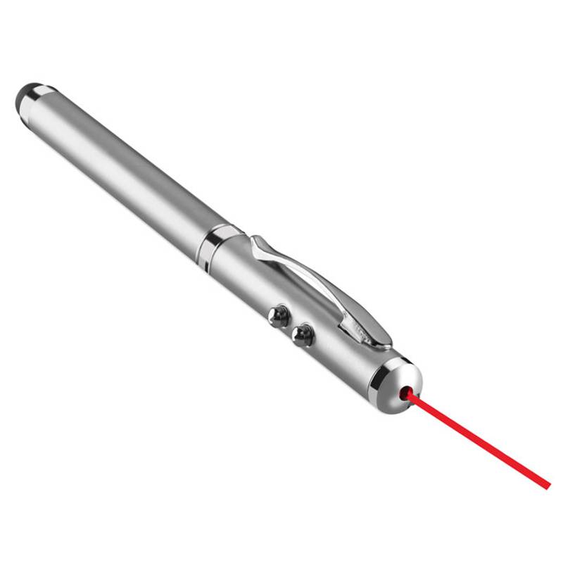Kuličkové pero s laserovým ukazovátkem, stříbrná