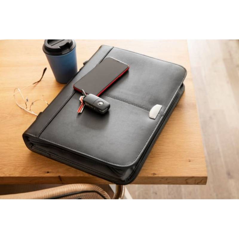 EMISAR konferenční desky A4, blok, kožená štípenka, černá EMISAR konferenční desky A4, blok, kožená štípenka, černá