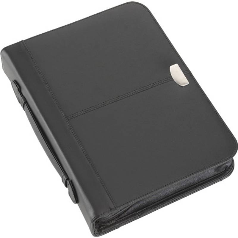EMISAR konferenční desky A4, blok, kožená štípenka, černá