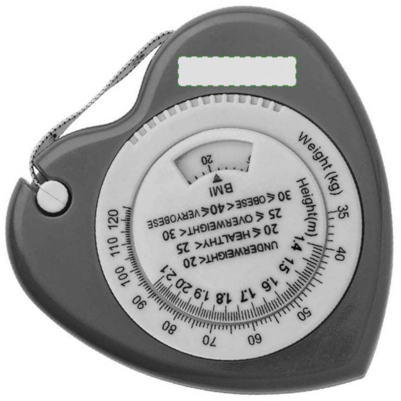Meter na meranie BMI, tvar srdca, červená Meter na meranie BMI, tvar srdca, červená