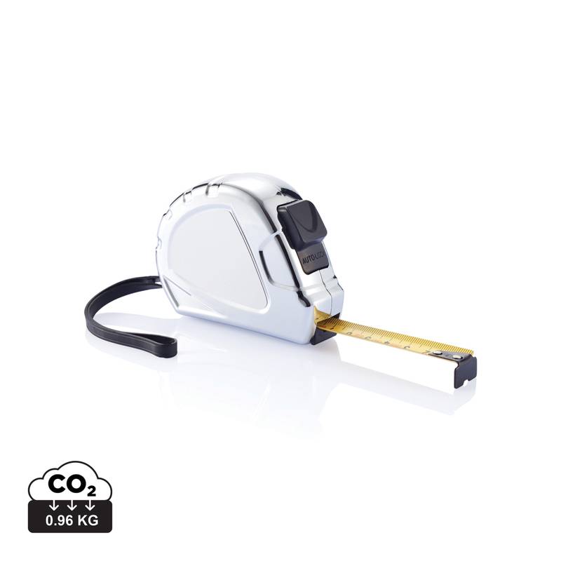 Kovový zvinovací meter, klip na opasok, 3m x 16mm, strieborná Kovový zvinovací meter, klip na opasok, 3m x 16mm, strieborná