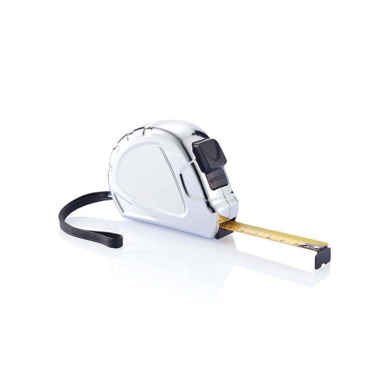 Kovový zvinovací meter, klip na opasok, 3m x 16mm, strieborná Kovový zvinovací meter, klip na opasok, 3m x 16mm, strieborná