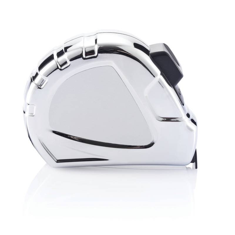 Kovový svinovací metr, klip na opasek, 5m x 19mm, stříbrná Kovový svinovací metr, klip na opasek, 5m x 19mm, stříbrná