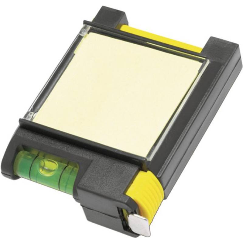 Plastový zvinovací meter 2 m, vodováha, poznámkový blok Plastový zvinovací meter 2 m, vodováha, poznámkový blok