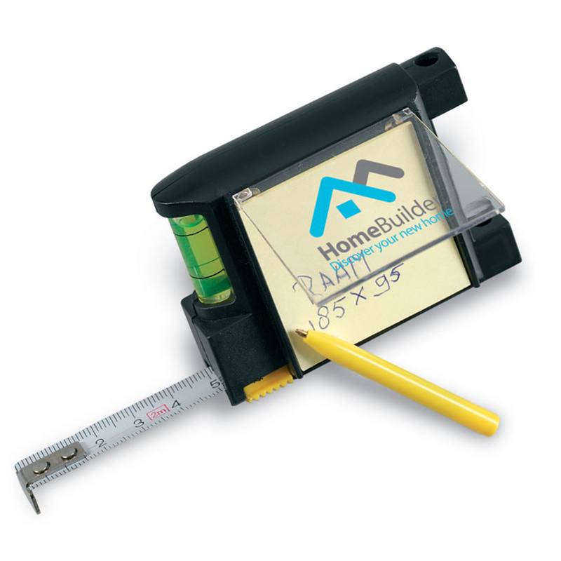 Svinovací metr se zápisníkem a perem Svinovací metr se zápisníkem a perem