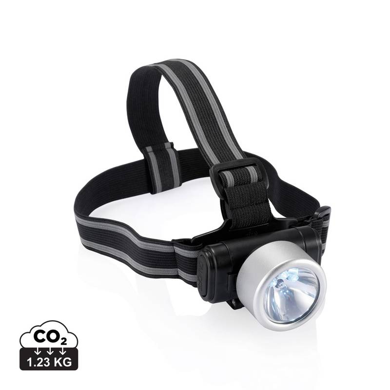 Čelovka s 3 LED a 1 žiarovkou, strieborná Čelovka s 3 LED a 1 žiarovkou, strieborná