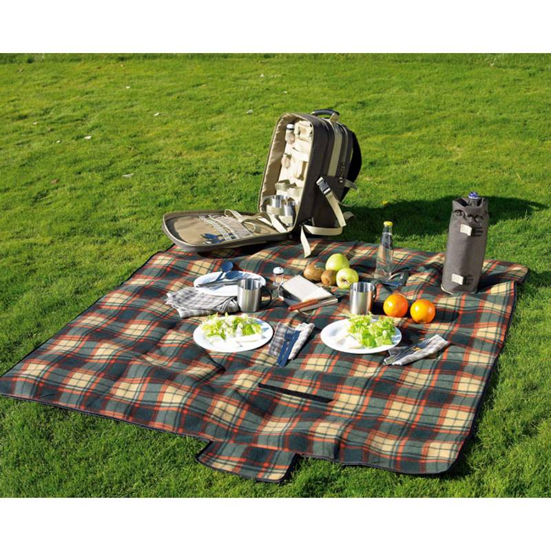 Luxusný batoh na piknik s príslušenstvom, hnedá
