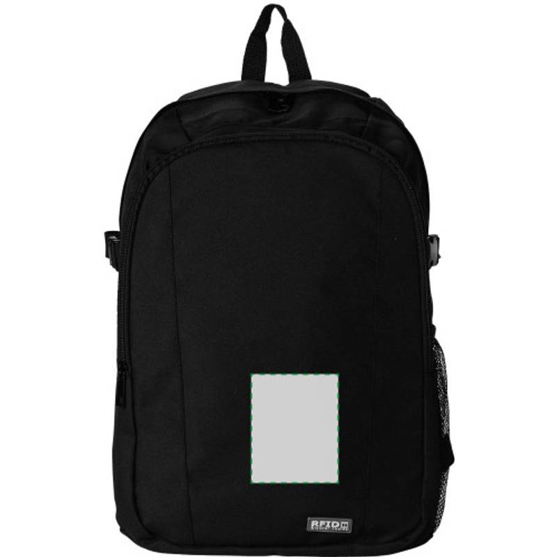 Polyesterový batoh s RFID ochrannou, čierna Polyesterový batoh s RFID ochrannou, čierna