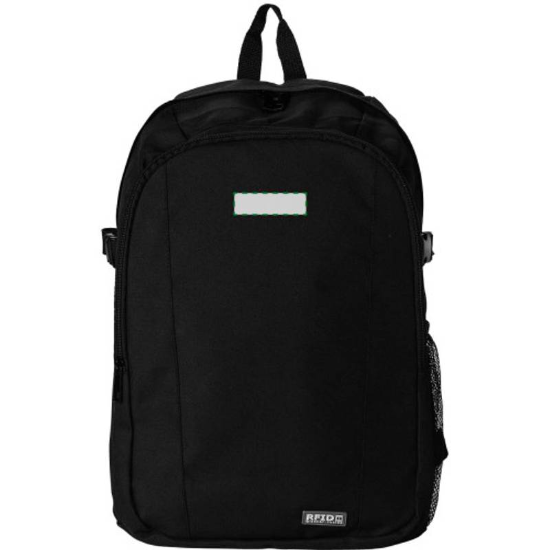 Polyesterový batoh s RFID ochrannou, čierna Polyesterový batoh s RFID ochrannou, čierna