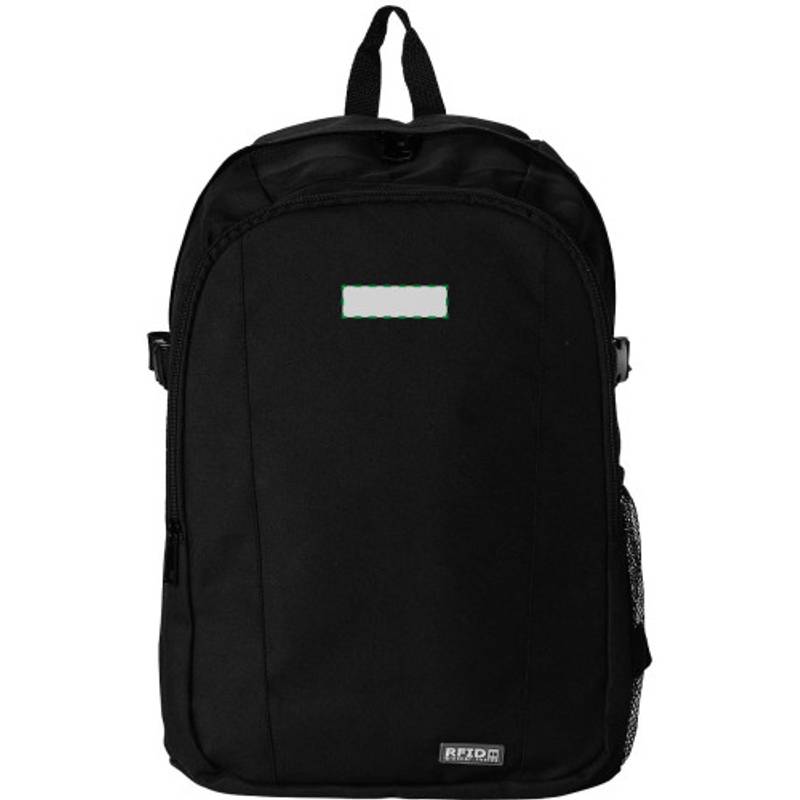Polyesterový batoh s RFID ochrannou, čierna Polyesterový batoh s RFID ochrannou, čierna
