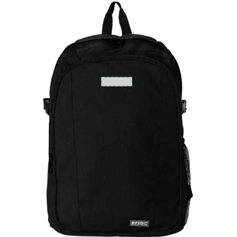 Polyesterový batoh s RFID ochrannou, čierna Polyesterový batoh s RFID ochrannou, čierna