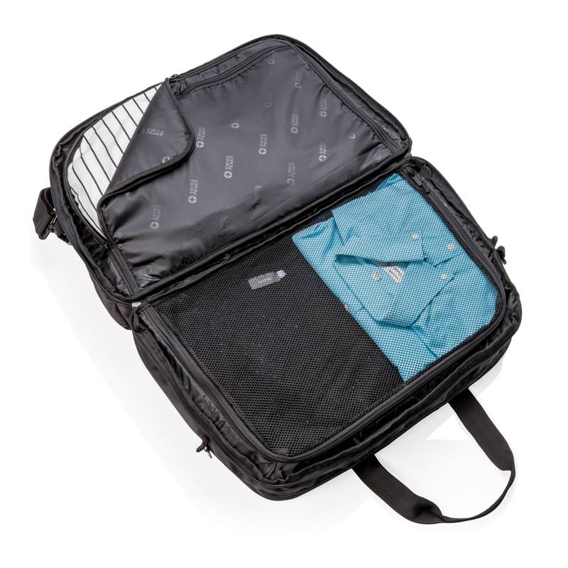 Swiss Peak RFID taška s otvíráním na způsob kufru, černá