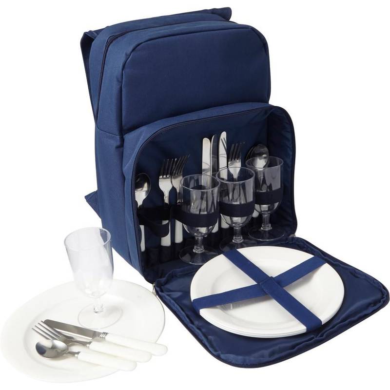 Piknikový batoh pre 4 osoby, 600D, modrá Piknikový batoh pre 4 osoby, 600D, modrá