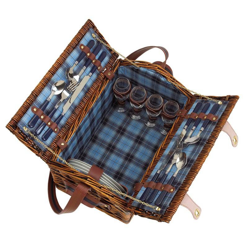 RIVADO piknikový koš pro 4 osoby, modrá RIVADO piknikový koš pro 4 osoby, modrá