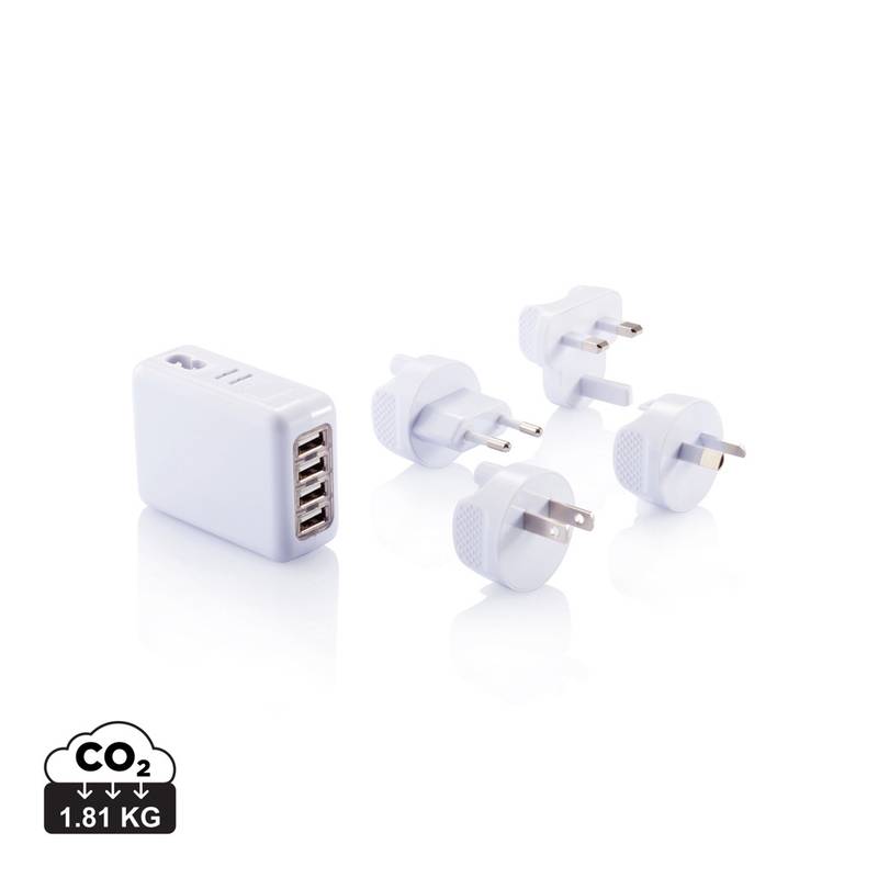 Cestovný adaptér do zásuvky so 4 usb portami Cestovný adaptér do zásuvky so 4 usb portami