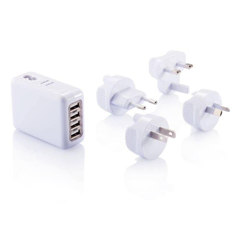 Cestovný adaptér do zásuvky so 4 usb portami Cestovný adaptér do zásuvky so 4 usb portami