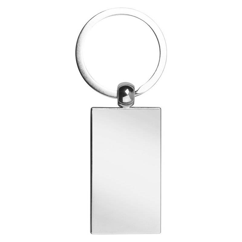 Kovová kľúčenka v tvare obdĺžnik, strieborná Kovová kľúčenka v tvare obdĺžnik, strieborná