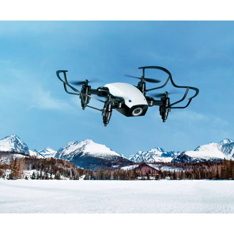 Wifi skladací dron obsahujúci kameru pre fotografovanie a natáčanie videa, biela