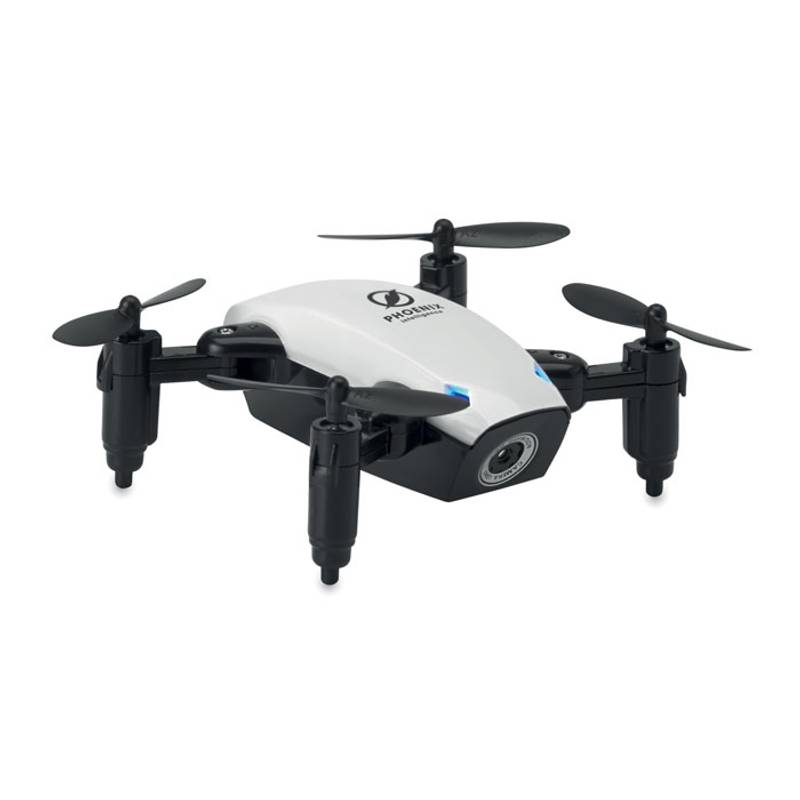 Wifi skládací dron obsahující kameru pro fotografování a natáčení videa, bílá