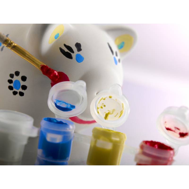 Pokladnička prasátko, štětec, 5 barviček Pokladnička prasátko, štětec, 5 barviček