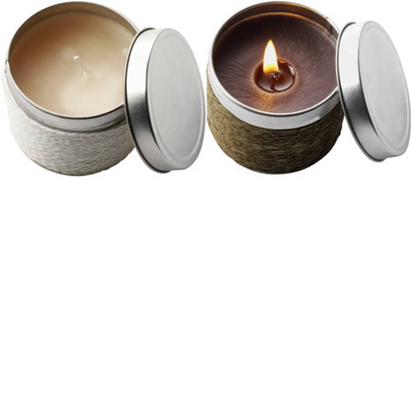 Sviečka v plechovej krabičke, vôňa vanilky, biela Sviečka v plechovej krabičke, vôňa vanilky, biela