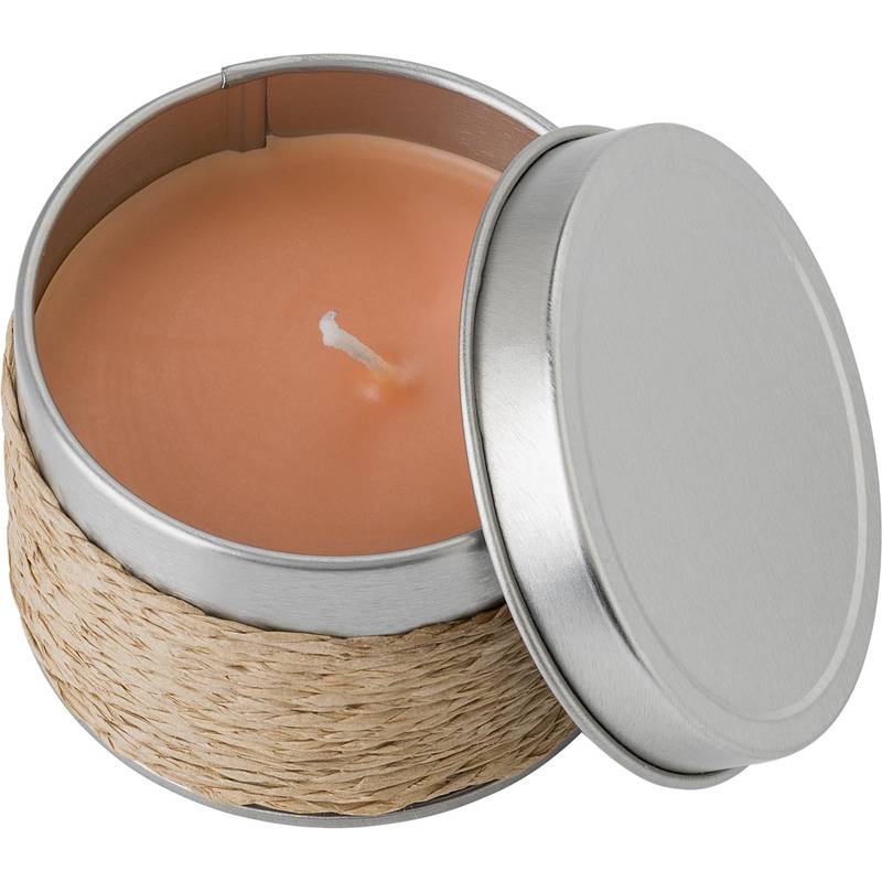 Sviečka v plechovej krabičke, vôňa vanilky, biela Sviečka v plechovej krabičke, vôňa vanilky, biela