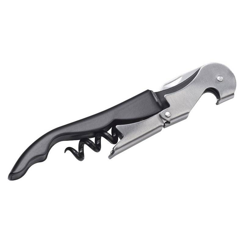 Číšnický nůž s vývrtkou na víno, černá Číšnický nůž s vývrtkou na víno, černá